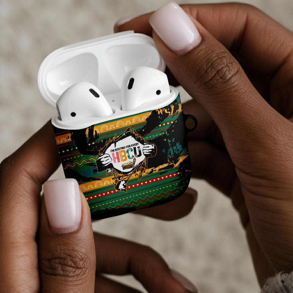 Rooting For Every HBCU AirPods Case Pan African Kente Pattern - History And Knowledge Torch
