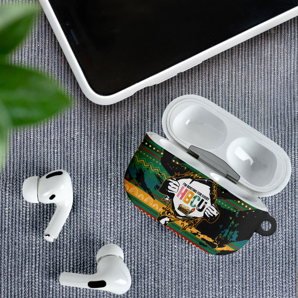 Rooting For Every HBCU AirPods Case Pan African Kente Pattern - History And Knowledge Torch