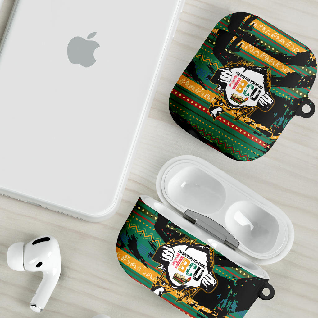 Rooting For Every HBCU AirPods Case Pan African Kente Pattern - History And Knowledge Torch