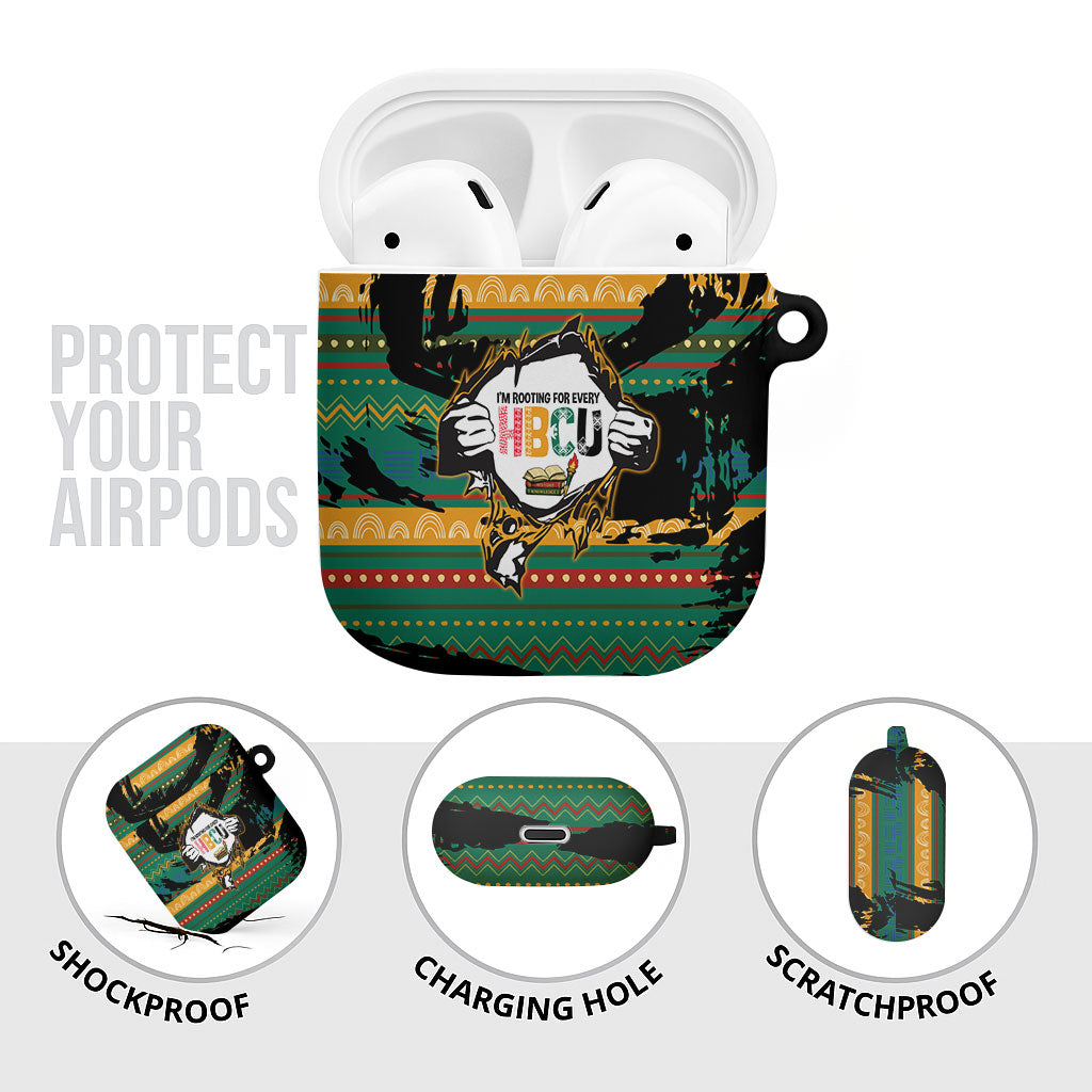 Rooting For Every HBCU AirPods Case Pan African Kente Pattern - History And Knowledge Torch