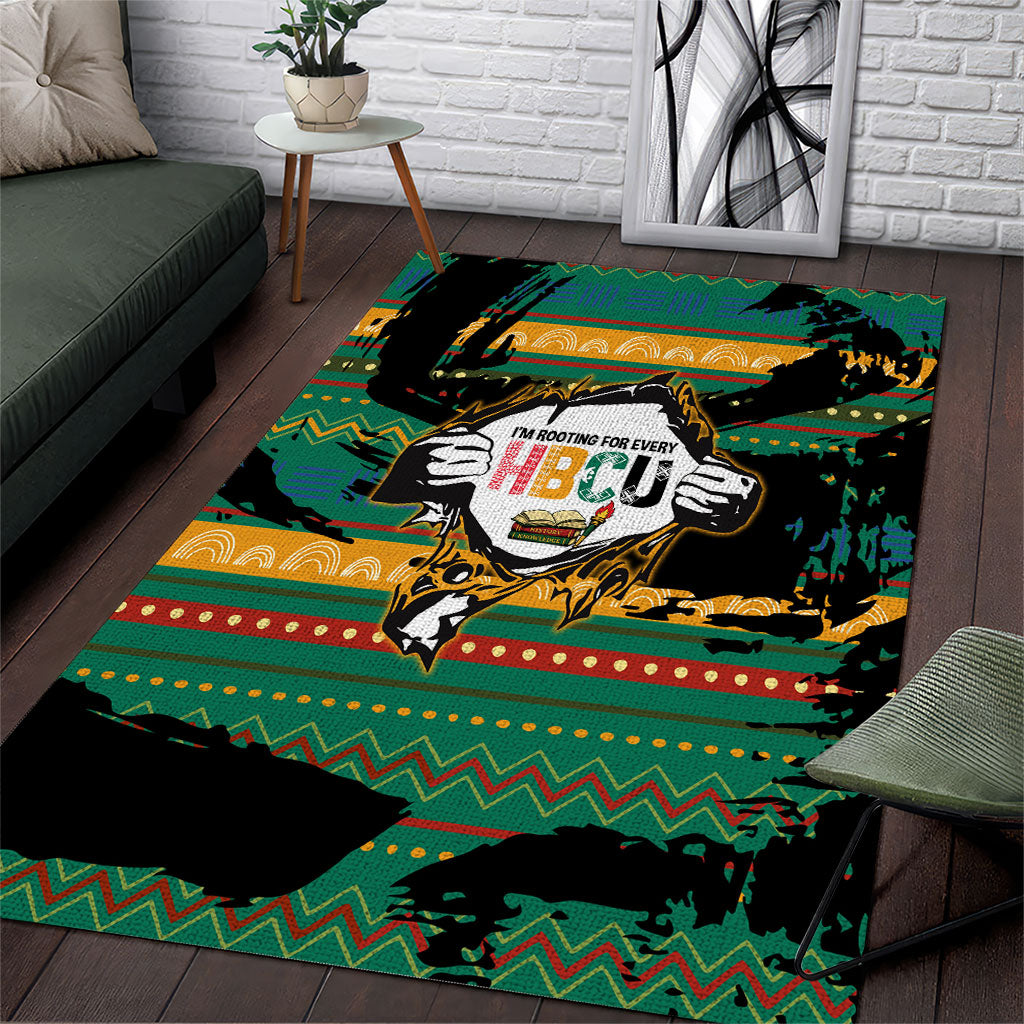 Rooting For Every HBCU Area Rug Pan African Kente Pattern - History And Knowledge Torch