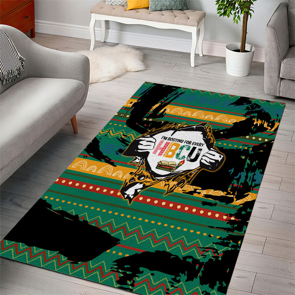 Rooting For Every HBCU Area Rug Pan African Kente Pattern - History And Knowledge Torch