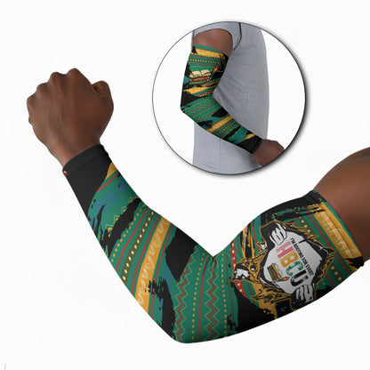 Rooting For Every HBCU Arm Sleeves Pan African Kente Pattern - History And Knowledge Torch
