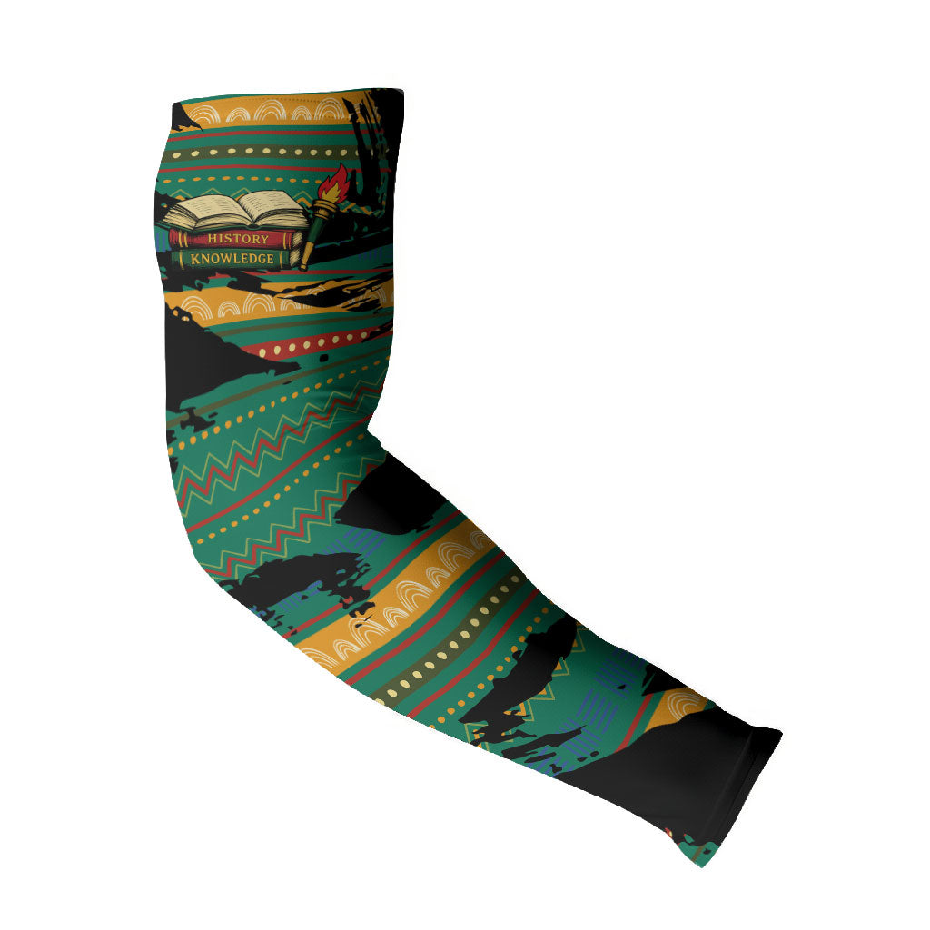 Rooting For Every HBCU Arm Sleeves Pan African Kente Pattern - History And Knowledge Torch