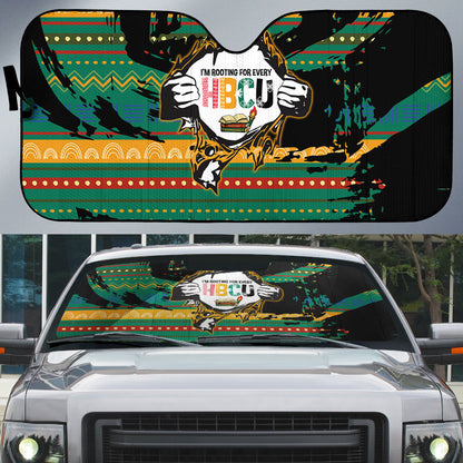 Rooting For Every HBCU Auto Sun Shade Pan African Kente Pattern - History And Knowledge Torch