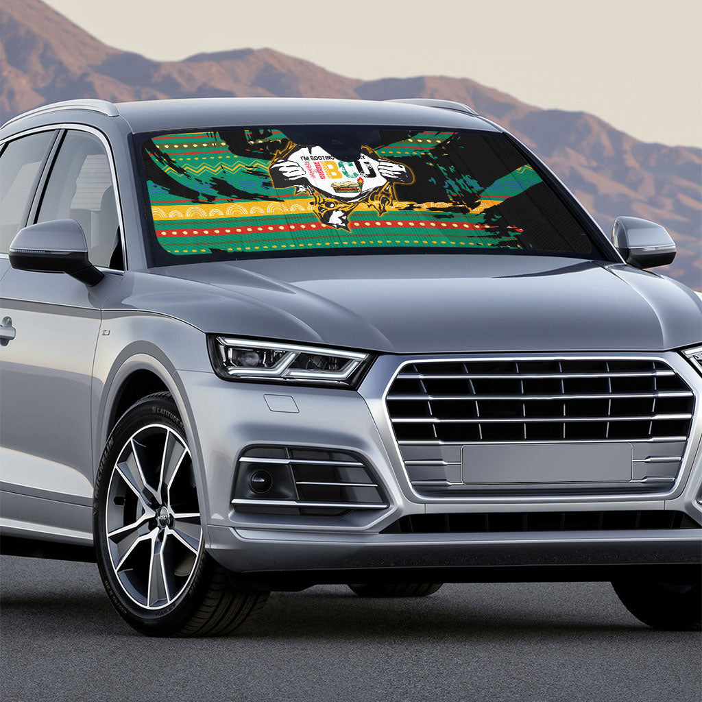 Rooting For Every HBCU Auto Sun Shade Pan African Kente Pattern - History And Knowledge Torch