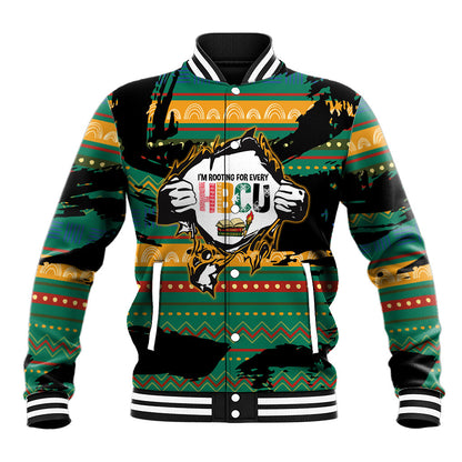 Rooting For Every HBCU Baseball Jacket Pan African Kente Pattern - History And Knowledge Torch