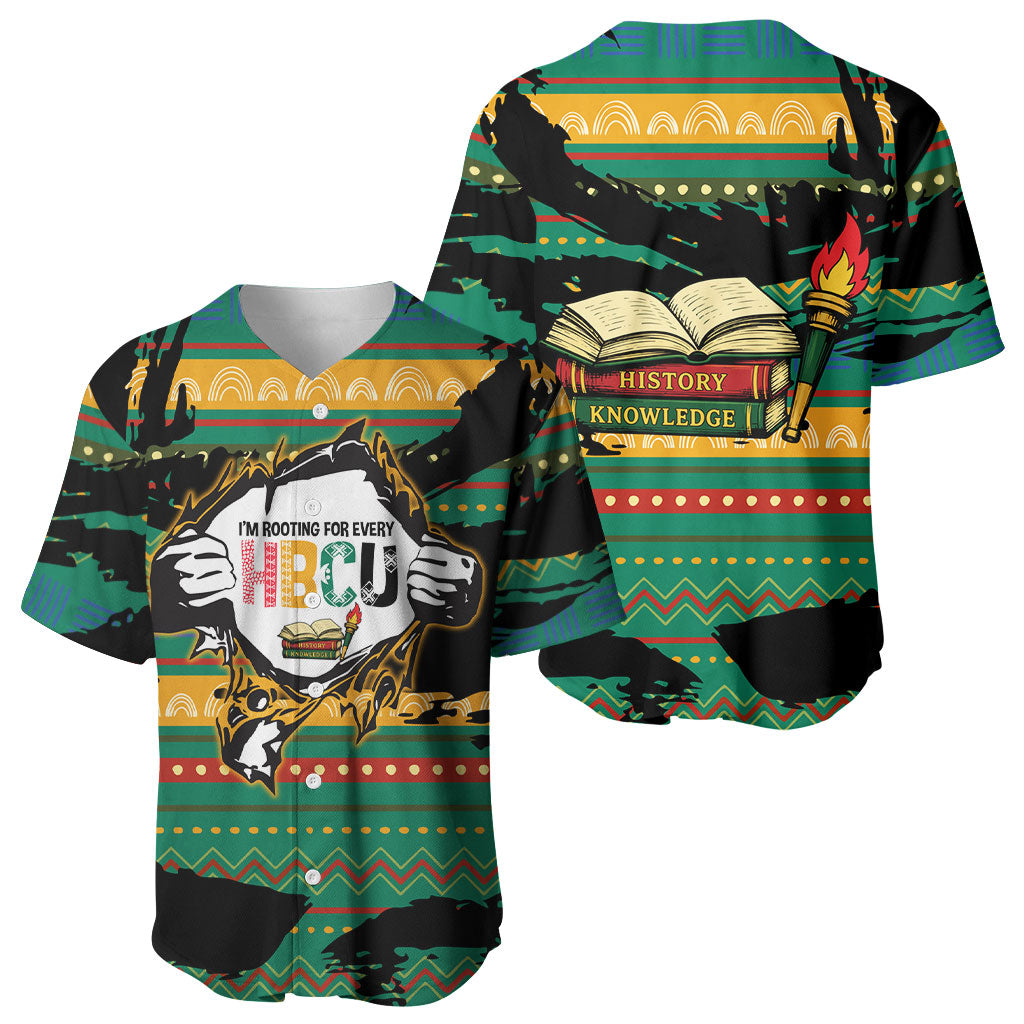 Rooting For Every HBCU Baseball Jersey Pan African Kente Pattern - History And Knowledge Torch