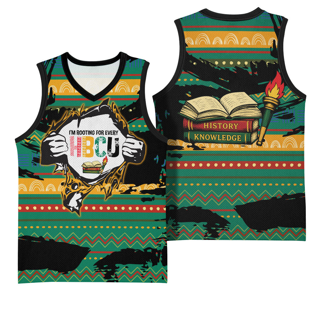 Rooting For Every HBCU Basketball Jersey Pan African Kente Pattern - History And Knowledge Torch
