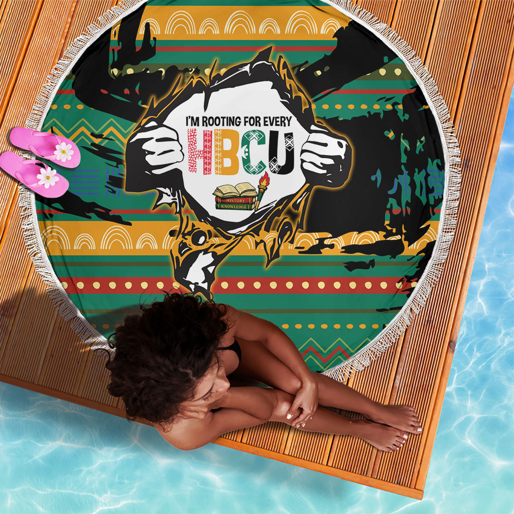 Rooting For Every HBCU Beach Blanket Pan African Kente Pattern - History And Knowledge Torch