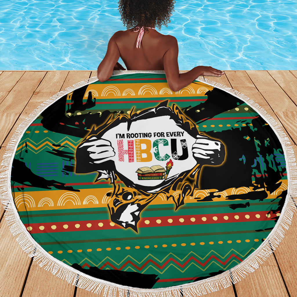 Rooting For Every HBCU Beach Blanket Pan African Kente Pattern - History And Knowledge Torch