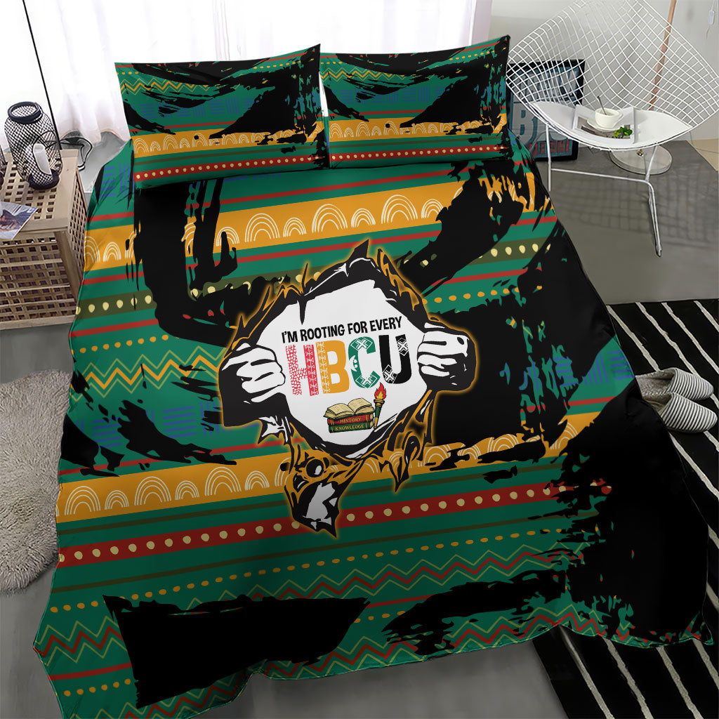 Rooting For Every HBCU Bedding Set Pan African Kente Pattern - History And Knowledge Torch