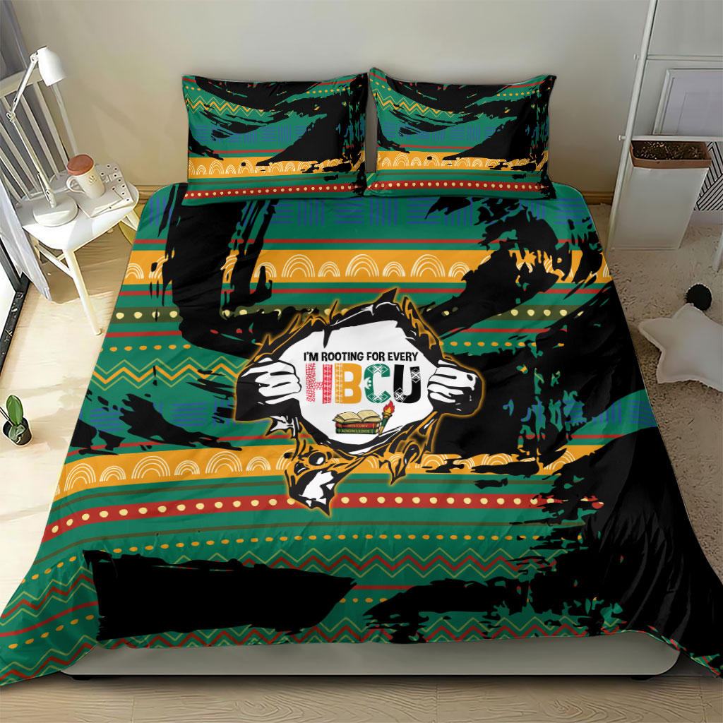 Rooting For Every HBCU Bedding Set Pan African Kente Pattern - History And Knowledge Torch