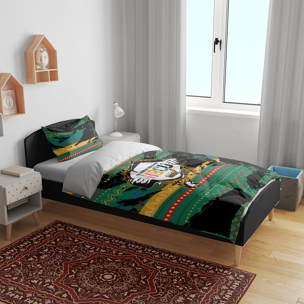 Rooting For Every HBCU Bedding Set Pan African Kente Pattern - History And Knowledge Torch