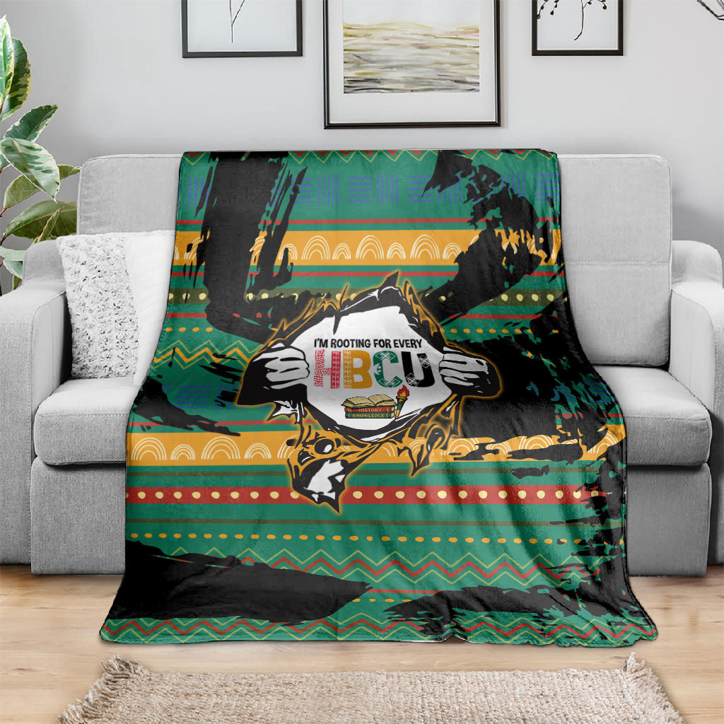 Rooting For Every HBCU Blanket Pan African Kente Pattern - History And Knowledge Torch