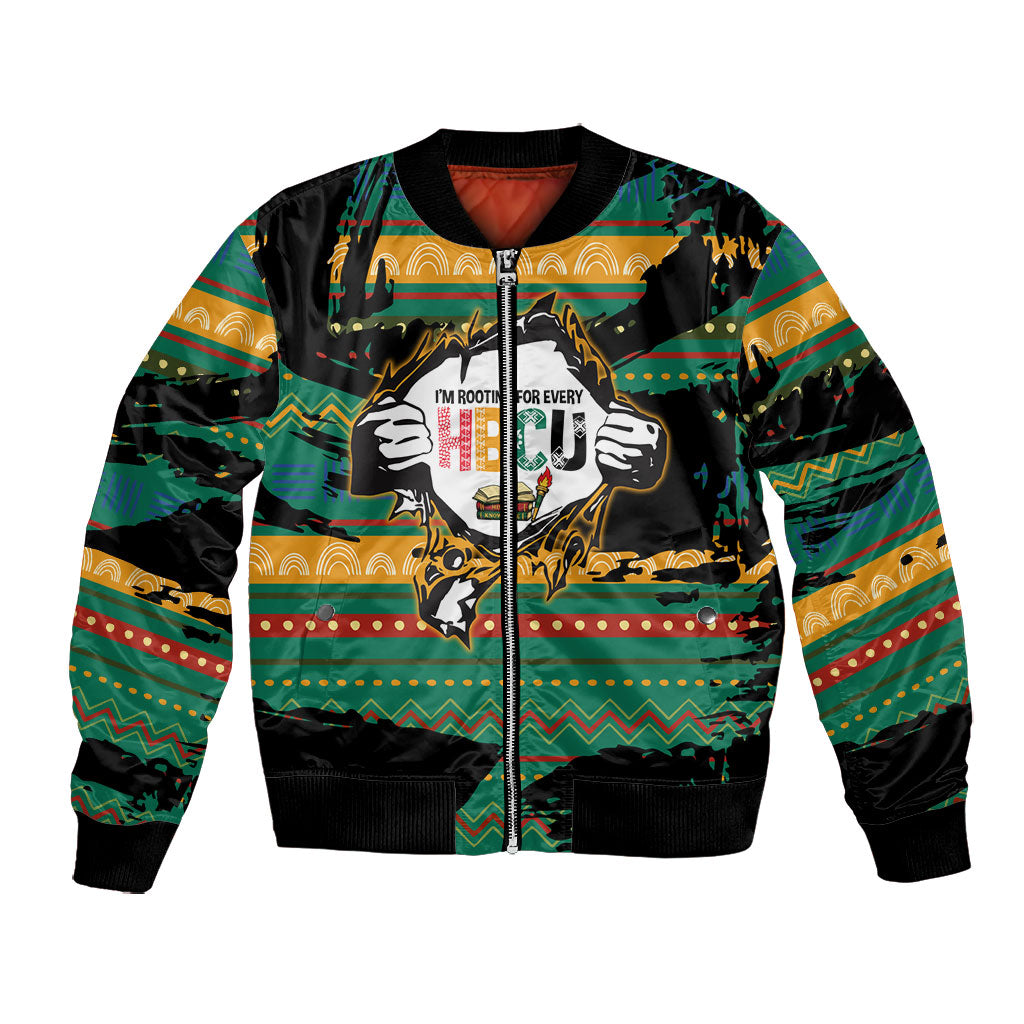 Rooting For Every HBCU Bomber Jacket Pan African Kente Pattern - History And Knowledge Torch