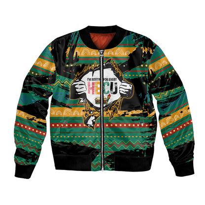 Rooting For Every HBCU Bomber Jacket Pan African Kente Pattern - History And Knowledge Torch