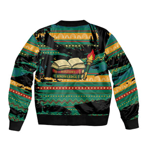 Rooting For Every HBCU Bomber Jacket Pan African Kente Pattern - History And Knowledge Torch