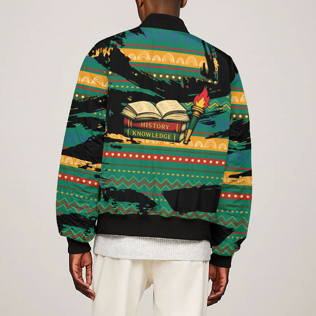 Rooting For Every HBCU Bomber Jacket Pan African Kente Pattern - History And Knowledge Torch
