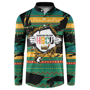 Rooting For Every HBCU Button Sweatshirt Pan African Kente Pattern - History And Knowledge Torch