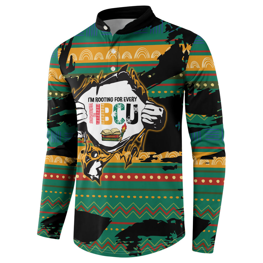 Rooting For Every HBCU Button Sweatshirt Pan African Kente Pattern - History And Knowledge Torch