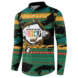 Rooting For Every HBCU Button Sweatshirt Pan African Kente Pattern - History And Knowledge Torch