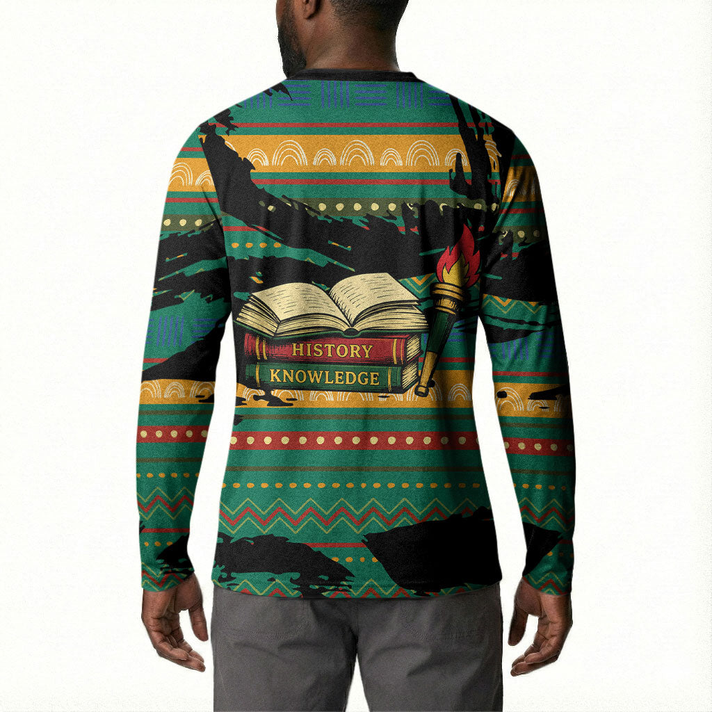 Rooting For Every HBCU Button Sweatshirt Pan African Kente Pattern - History And Knowledge Torch