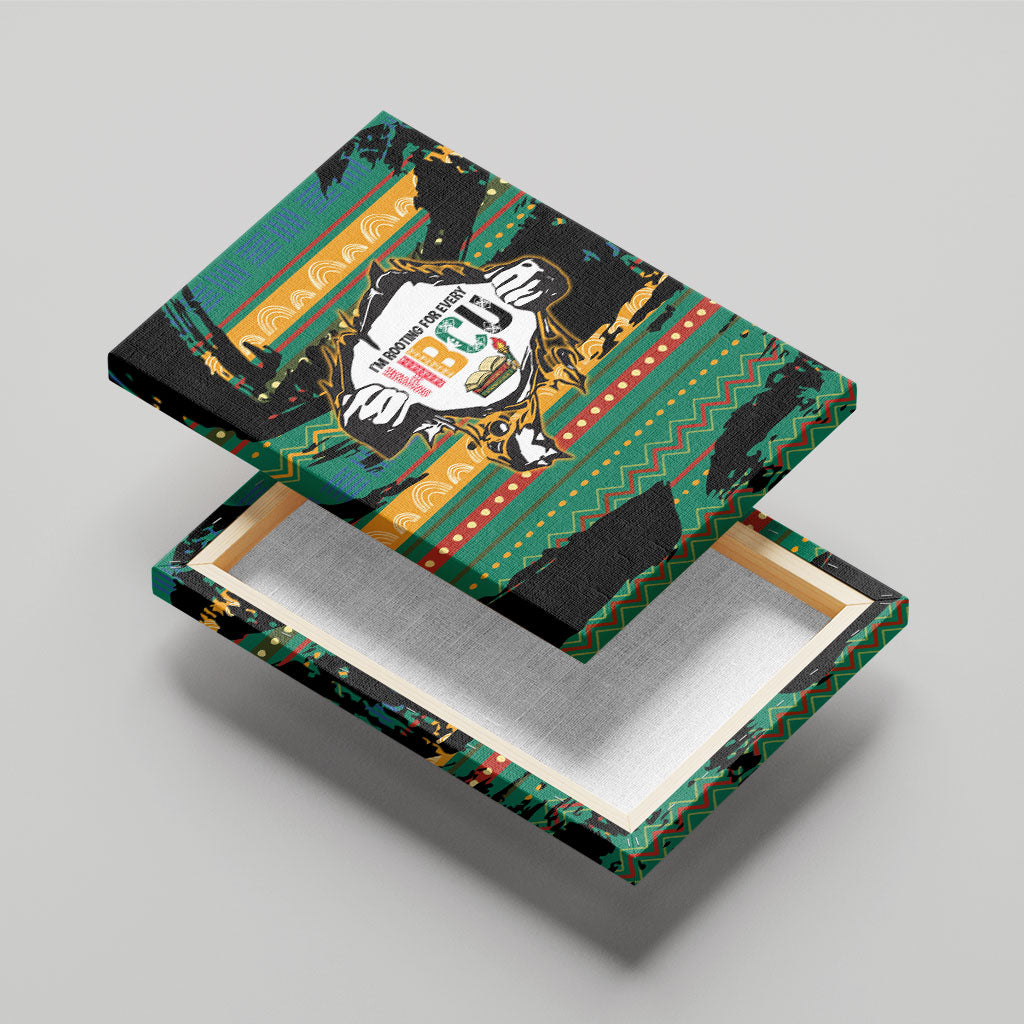 Rooting For Every HBCU Canvas Wall Art Pan African Kente Pattern - History And Knowledge Torch
