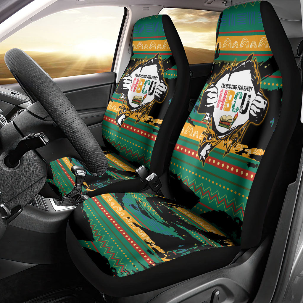 Rooting For Every HBCU Car Seat Cover Pan African Kente Pattern - History And Knowledge Torch