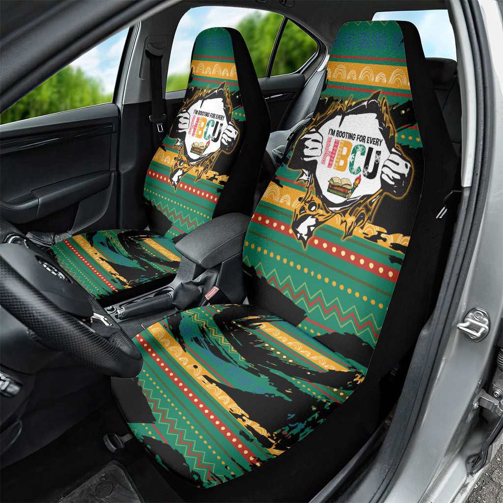 Rooting For Every HBCU Car Seat Cover Pan African Kente Pattern - History And Knowledge Torch