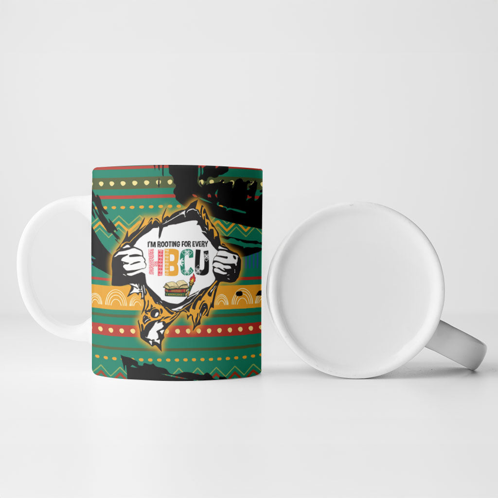Rooting For Every HBCU Ceramic Mug Pan African Kente Pattern - History And Knowledge Torch