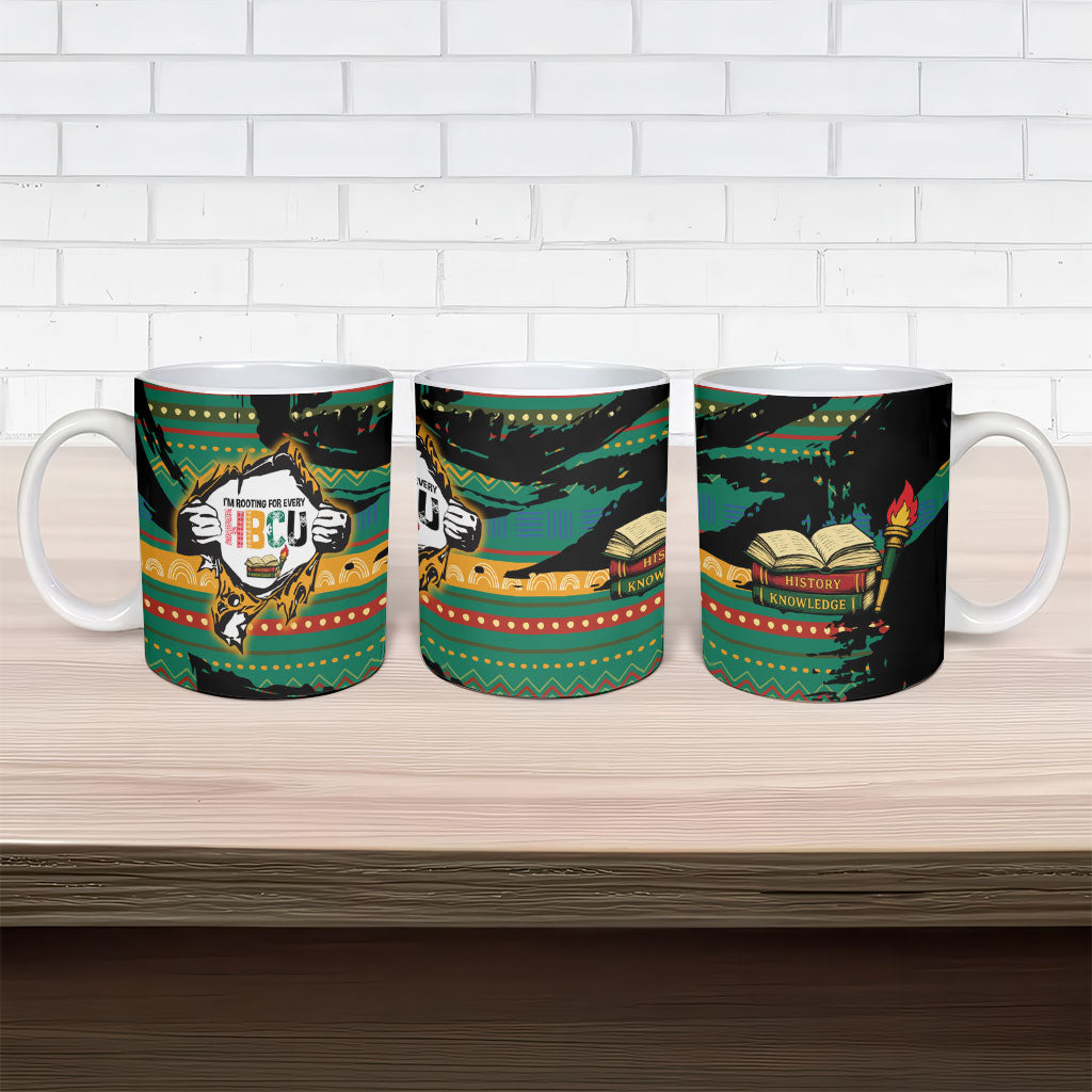 Rooting For Every HBCU Ceramic Mug Pan African Kente Pattern - History And Knowledge Torch