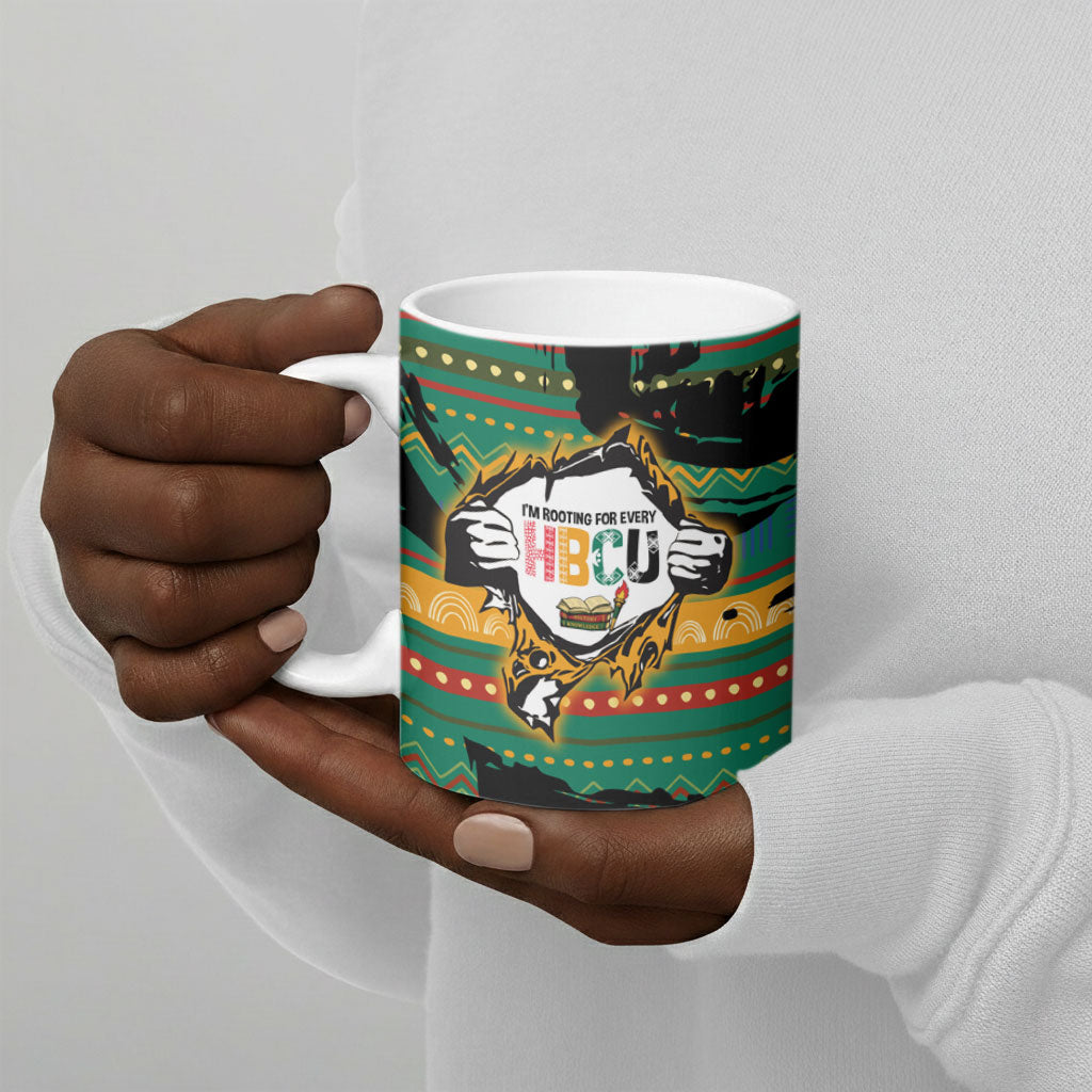 Rooting For Every HBCU Ceramic Mug Pan African Kente Pattern - History And Knowledge Torch
