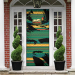 Rooting For Every HBCU Door Cover Pan African Kente Pattern - History And Knowledge Torch