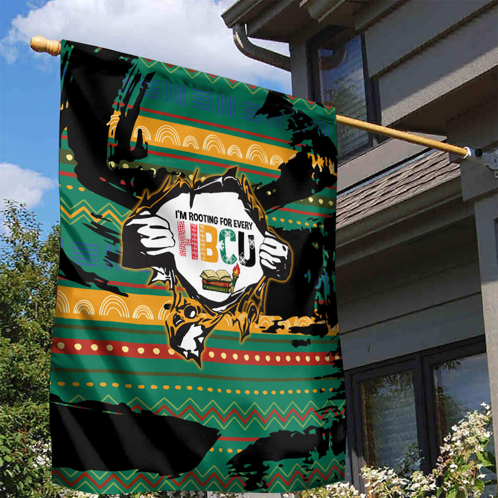 Rooting For Every HBCU Garden Flag Pan African Kente Pattern - History And Knowledge Torch