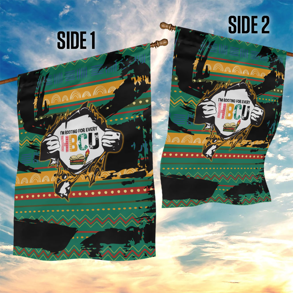 Rooting For Every HBCU Garden Flag Pan African Kente Pattern - History And Knowledge Torch