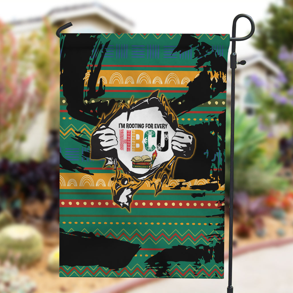 Rooting For Every HBCU Garden Flag Pan African Kente Pattern - History And Knowledge Torch
