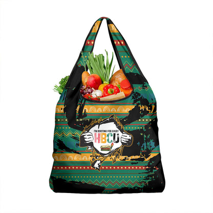 Rooting For Every HBCU Grocery Bag Pan African Kente Pattern - History And Knowledge Torch