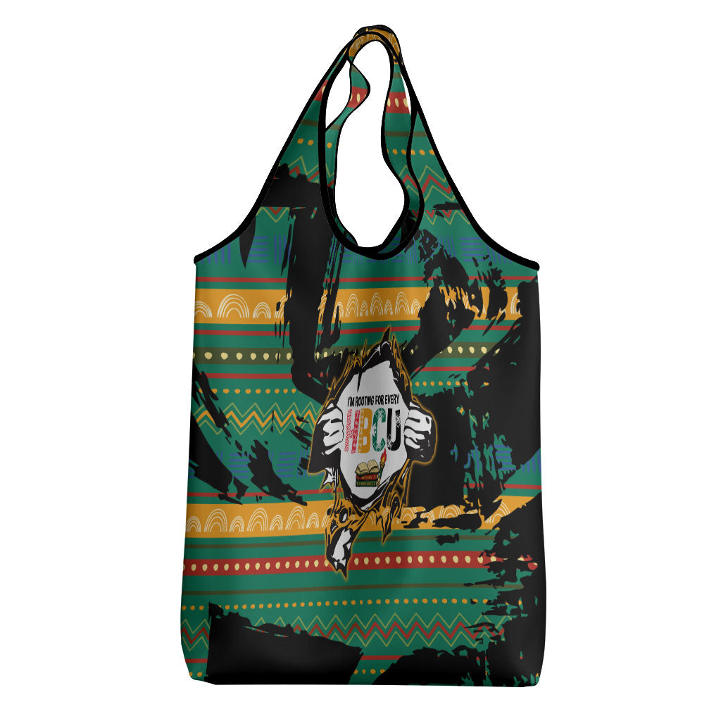 Rooting For Every HBCU Grocery Bag Pan African Kente Pattern - History And Knowledge Torch