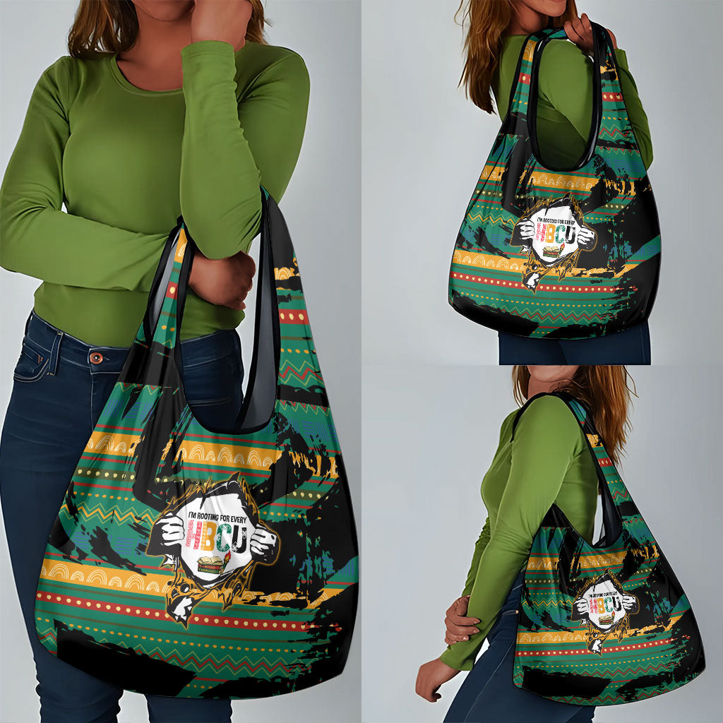 Rooting For Every HBCU Grocery Bag Pan African Kente Pattern - History And Knowledge Torch
