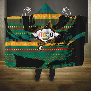 Rooting For Every HBCU Hooded Blanket Pan African Kente Pattern - History And Knowledge Torch