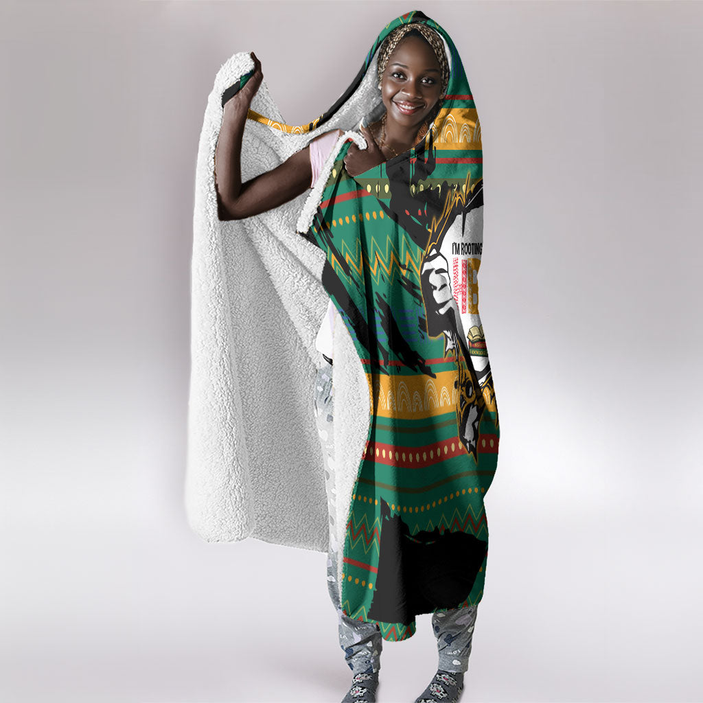 Rooting For Every HBCU Hooded Blanket Pan African Kente Pattern - History And Knowledge Torch