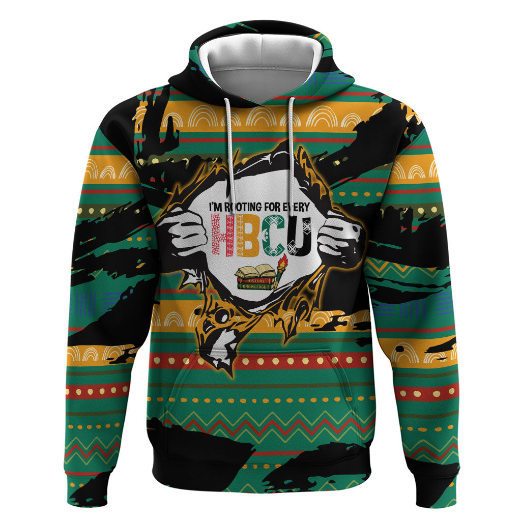 Rooting For Every HBCU Hoodie Pan African Kente Pattern - History And Knowledge Torch