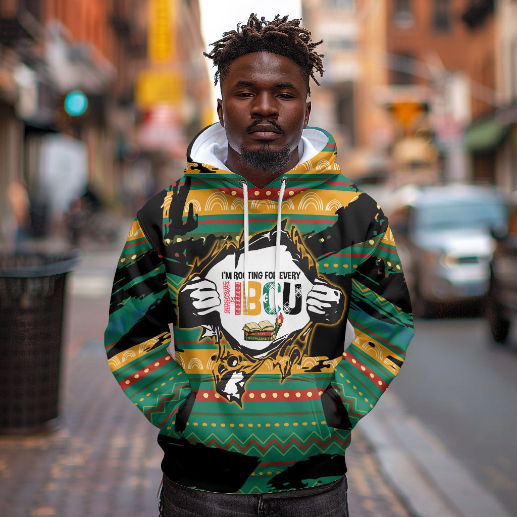 Rooting For Every HBCU Hoodie Pan African Kente Pattern - History And Knowledge Torch