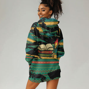 Rooting For Every HBCU Hoodie Dress Pan African Kente Pattern - History And Knowledge Torch