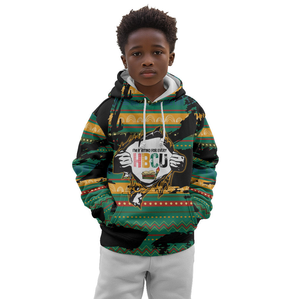 Rooting For Every HBCU Kid Hoodie Pan African Kente Pattern - History And Knowledge Torch