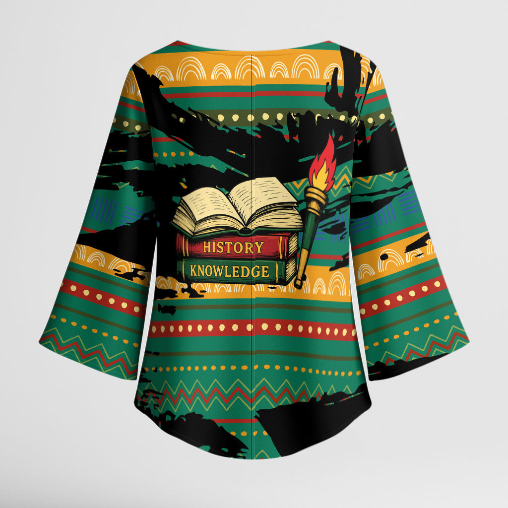 Rooting For Every HBCU Kimono Sleeve Blouse Pan African Kente Pattern - History And Knowledge Torch