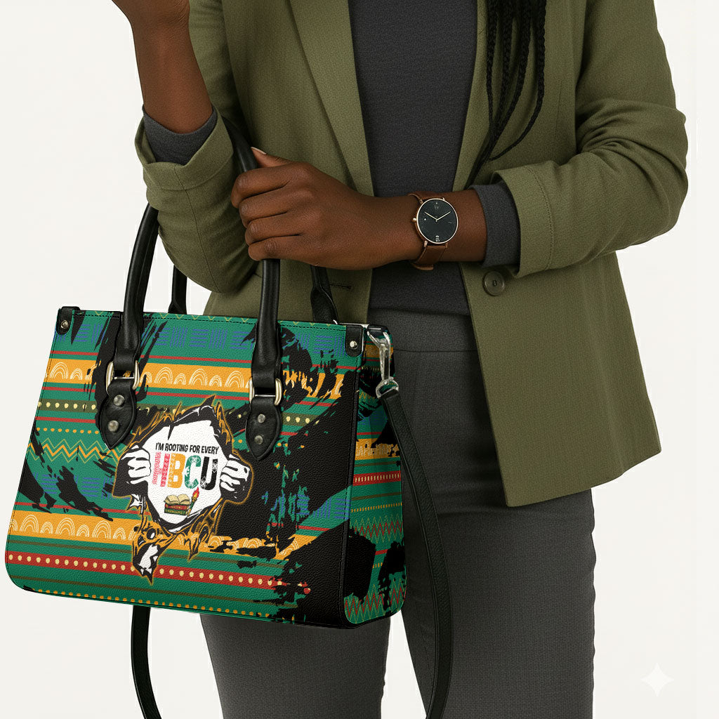 Rooting For Every HBCU Leather Bag Pan African Kente Pattern - History And Knowledge Torch