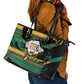 Rooting For Every HBCU Leather Tote Bag Pan African Kente Pattern - History And Knowledge Torch
