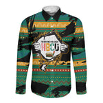 Rooting For Every HBCU Long Sleeve Button Shirt Pan African Kente Pattern - History And Knowledge Torch